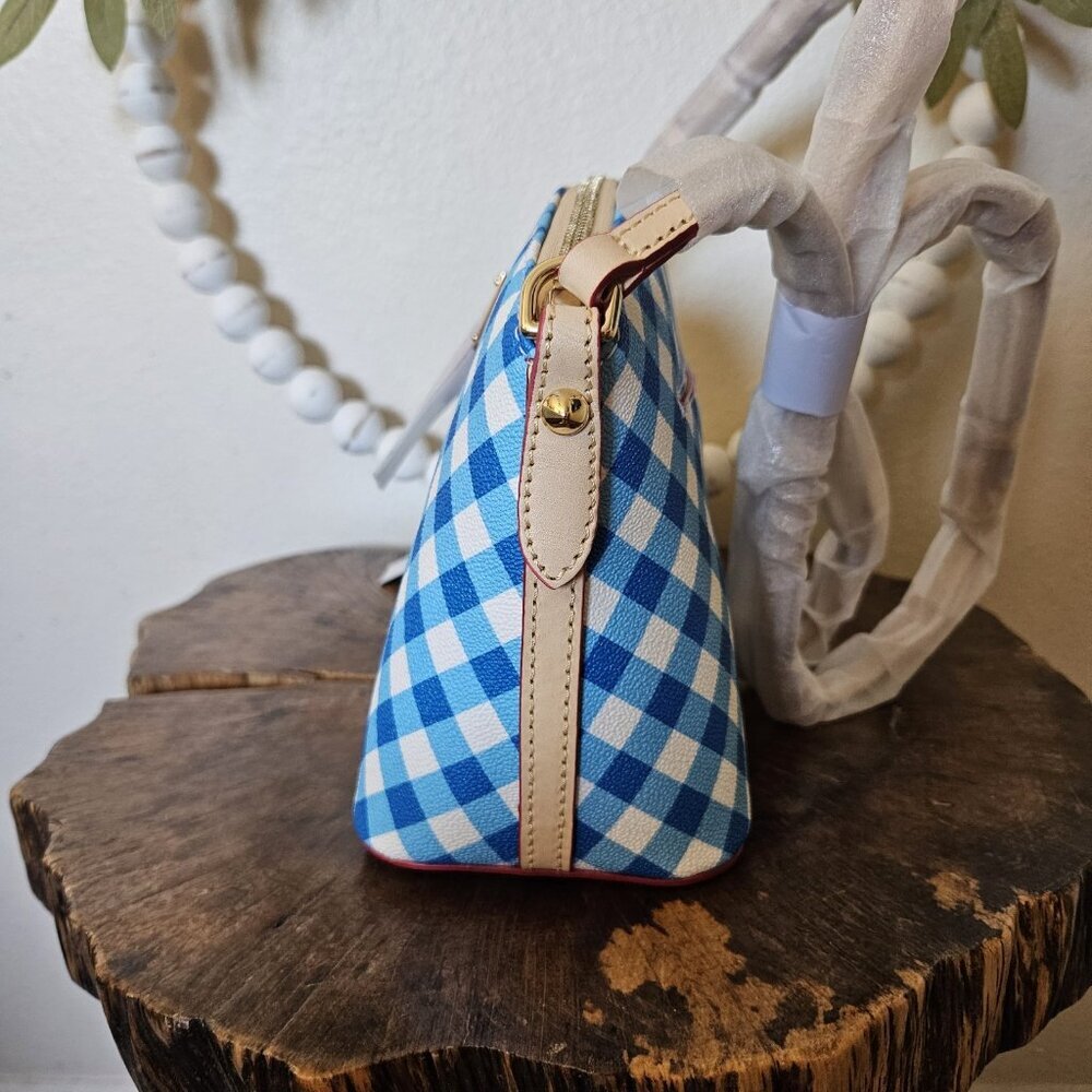 NWT Dooney & Bourke Suki Crossbody Sky Blue Gingham Check BGNGH1696 Purse - Picture 9 of 16
